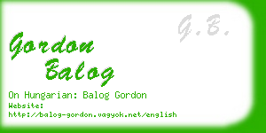 gordon balog business card